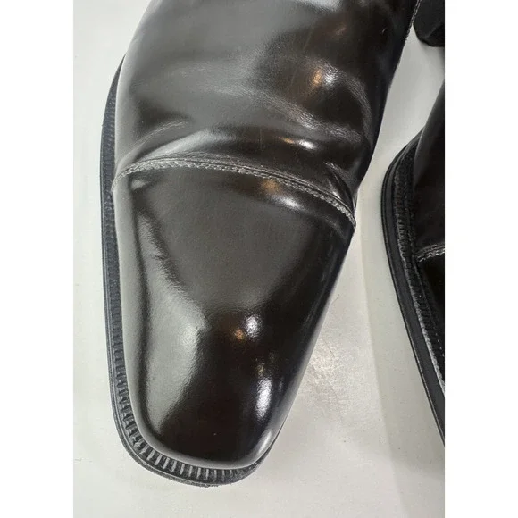 Caporicci Made in Italy Black Leather Cap-Toe Slip-On Dress Shoes Men’s 8.5 G - Picture 2 of 16